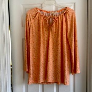 Michael Kors - nectarine blouse - tie neck - flowing bell sleeve